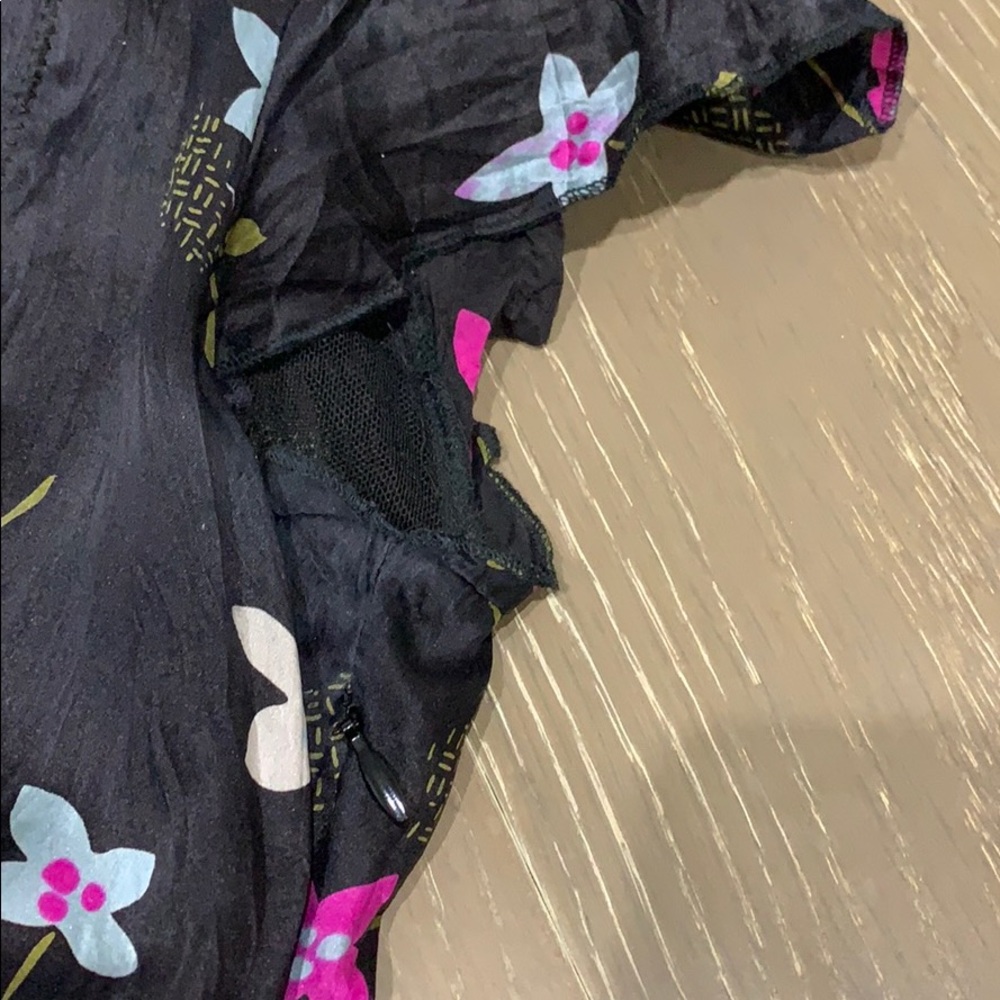 Free People Silk Floral Plunge V-Neck Dress Size 6 - Picture 4 of 5